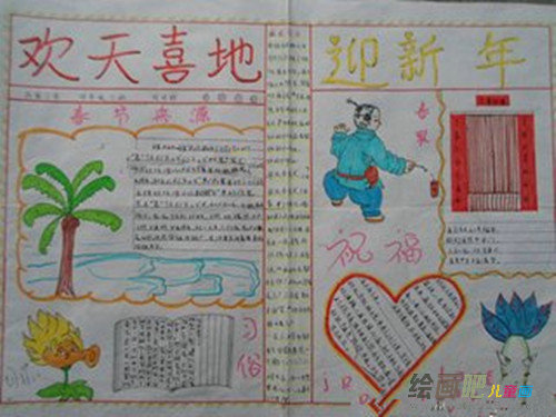 迎新年手抄报：春节家宴礼仪手抄报