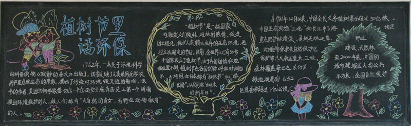 植树节黑板报