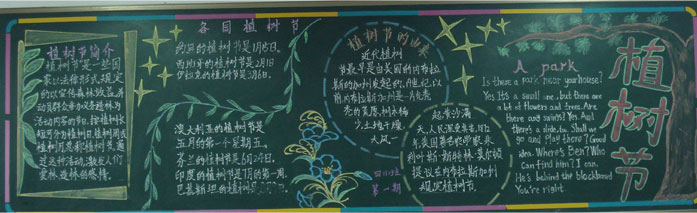 植树节黑板报