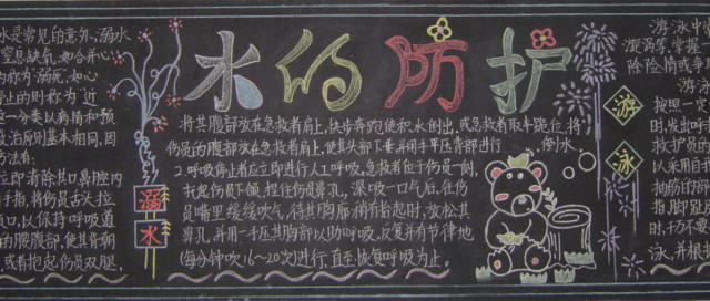 防溺水黑板报