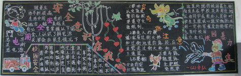 安全月黑板报