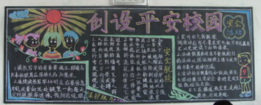 安全月黑板报