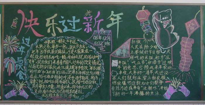 迎新年黑板报 迎新年黑板报