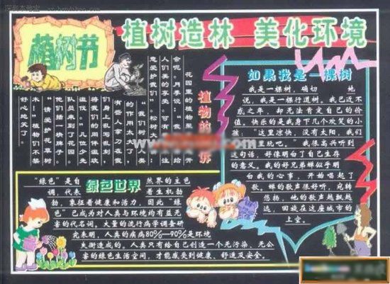 植树节黑板报