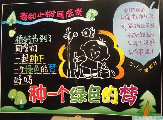 植树节黑板报