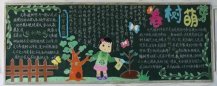 植树节黑板报：庆功栽杨