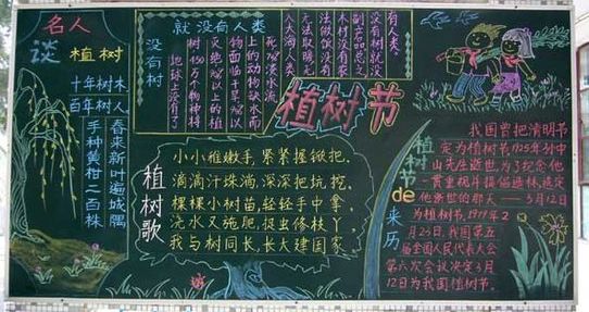植树节黑板报