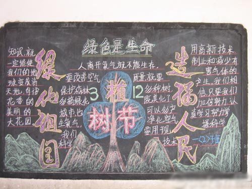 植树节黑板报