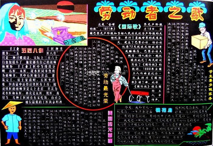 五一劳动节黑板报