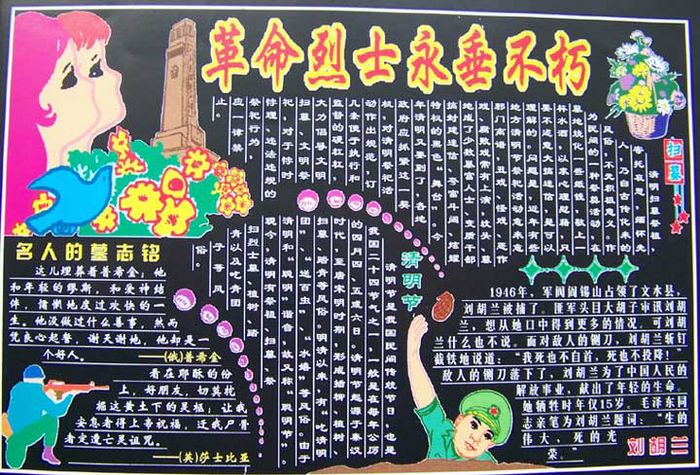 清明节黑板报