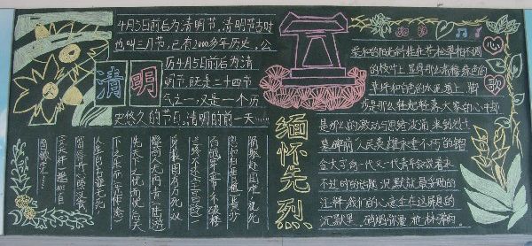 清明节黑板报