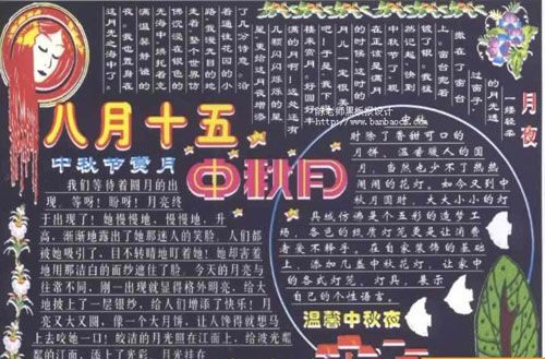 中秋节黑板报