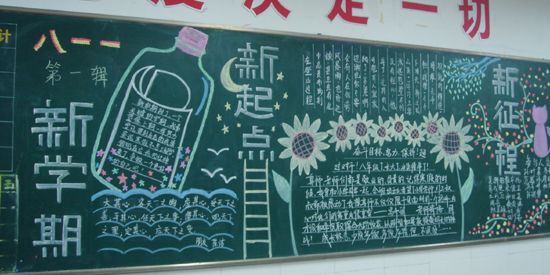 新学期黑板报：新学期开学了