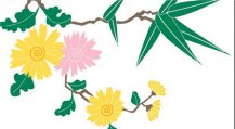 黑板报花边：黄花盛开