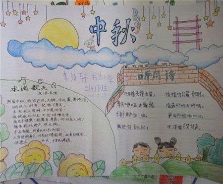 中秋节黑板报：祝福中秋佳节快乐