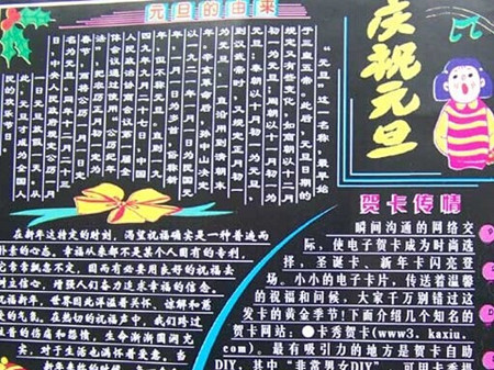 元旦黑板报：中国元旦佳节的饮食