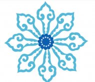 黑板报花边：蓝色花