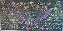 元旦黑板报：元旦狂欢，双喜临门