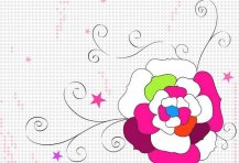 黑板报花边：七彩的花朵
