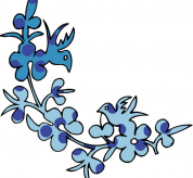 黑板报花边：花朵和小鸟