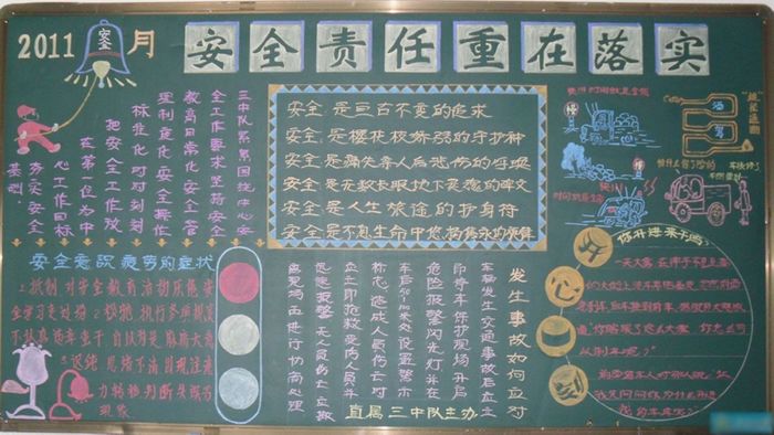 安全月黑板报：安全是我们永恒的追求