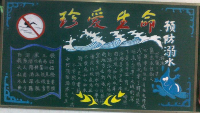 防溺水黑板报：安全在我心中之溺水篇