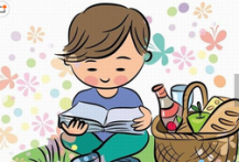 黑板报花边：可爱的小男孩
