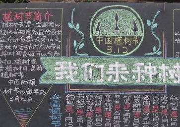 植树节黑板报：美丽的植树节