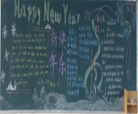 迎新年黑板报：迎新年黑板报图片