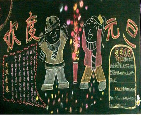 迎新年黑板报：祝春节快乐