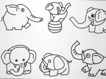 大象简笔画：大象减肥记