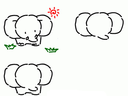大象简笔画：小猴子和大象的故事