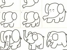 大象简笔画：乌龟和大象
