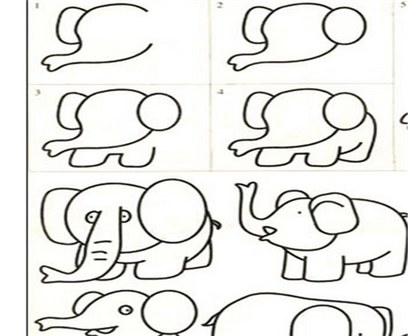 大象简笔画：顽皮的大象_500字